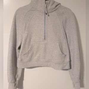Lululemon Scuba Oversized Half Zip XS/S Heathered Core Ultra Light Grey